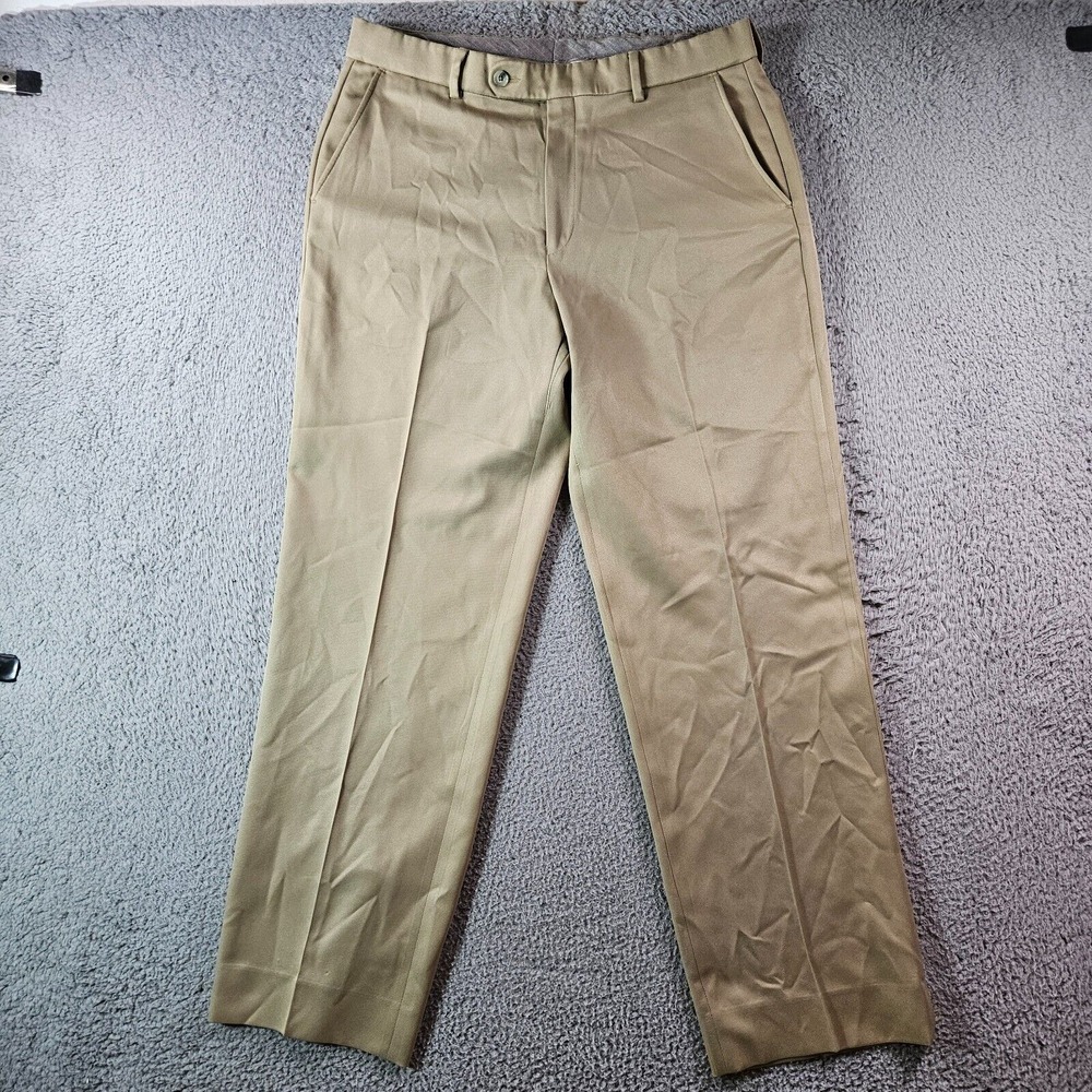 Ballin Relax Comfort EZE Dress Pants Men 34 x 31 Flat Front Khaki